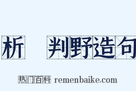 析珪判野造句是什么意思的图片